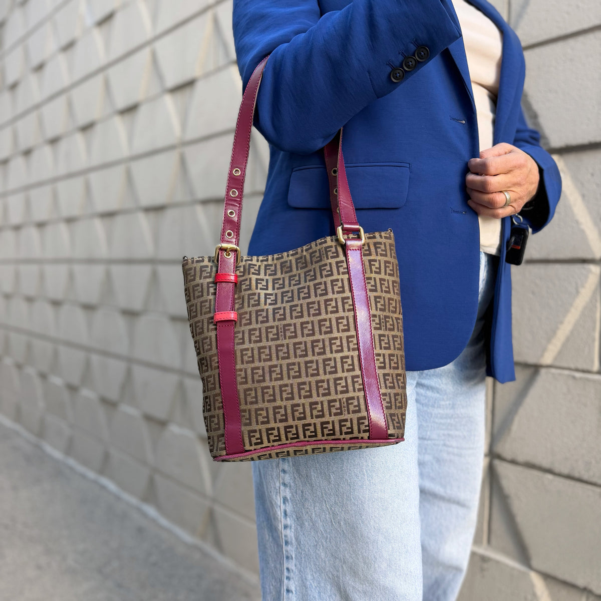 Fendi Zucchino Canvas Superstar Shopping Tote