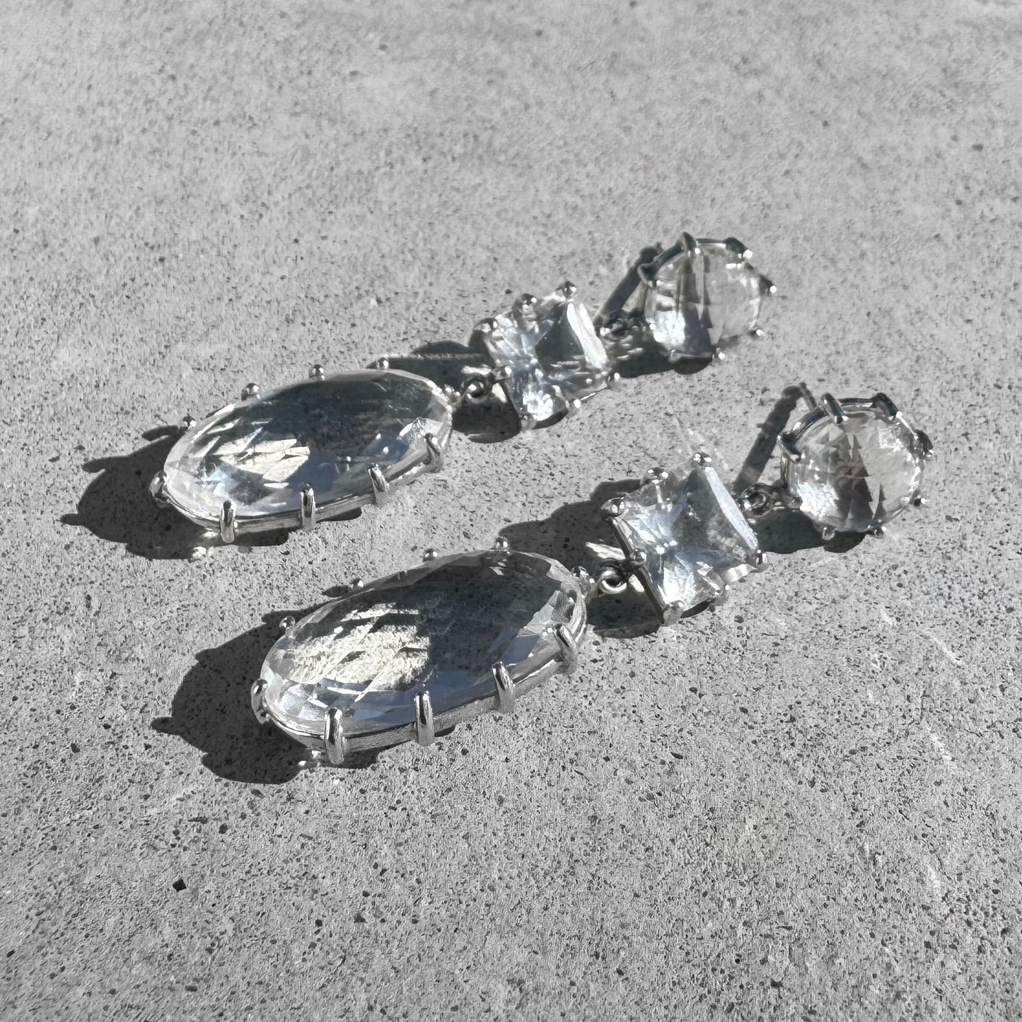 Anzie Clear Topaz Sterling Silver Drop Earrings