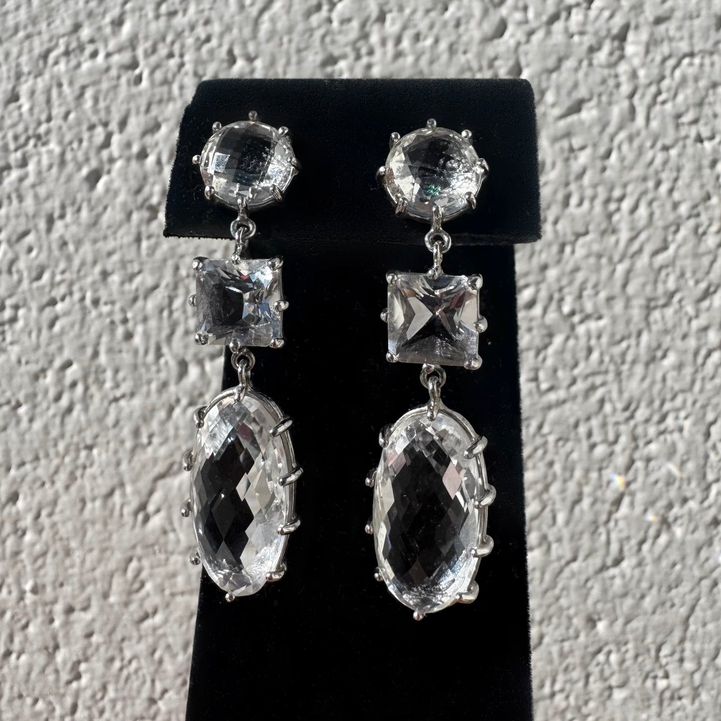 Anzie Clear Topaz Sterling Silver Drop Earrings