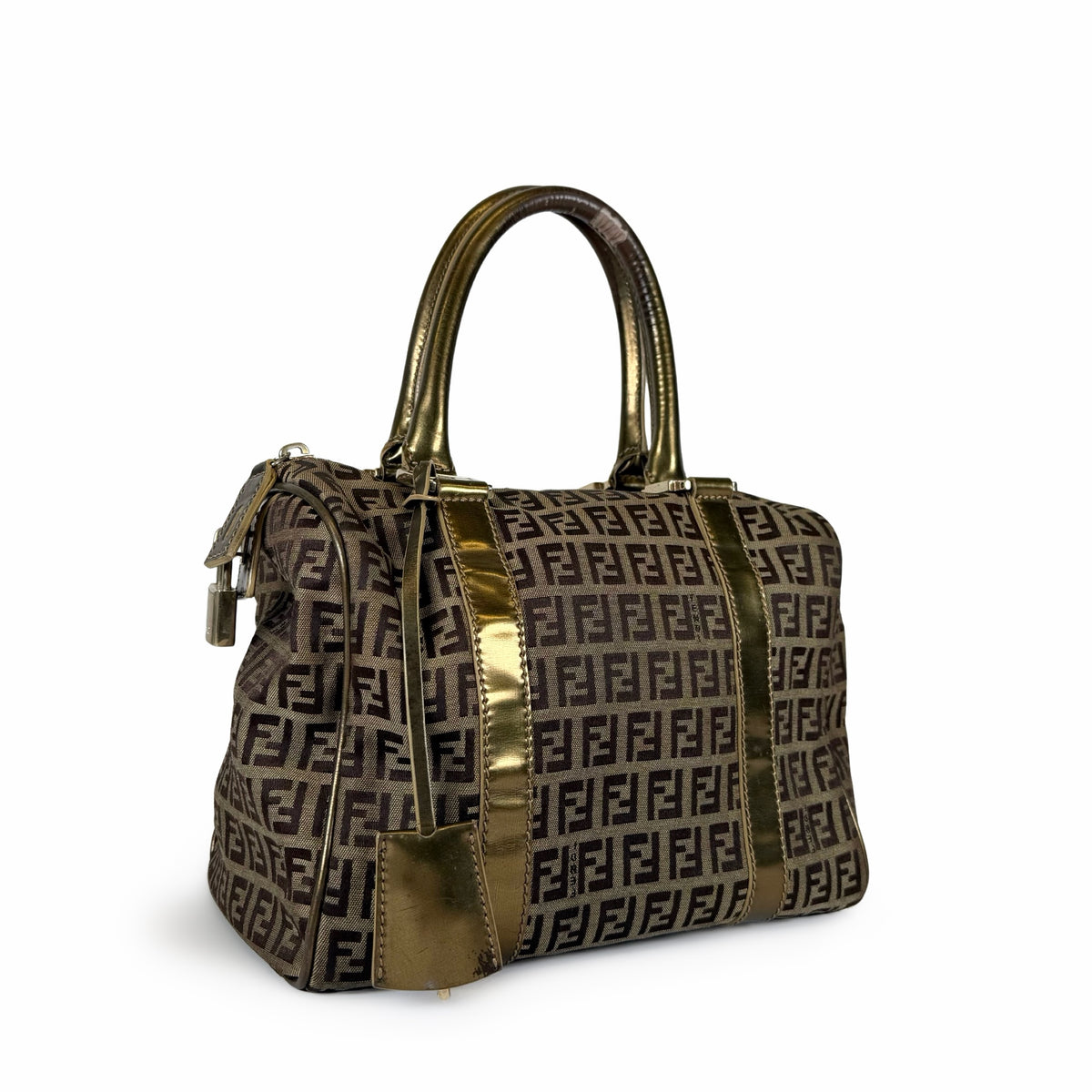 Fendi Zucchino Boston Small Bag