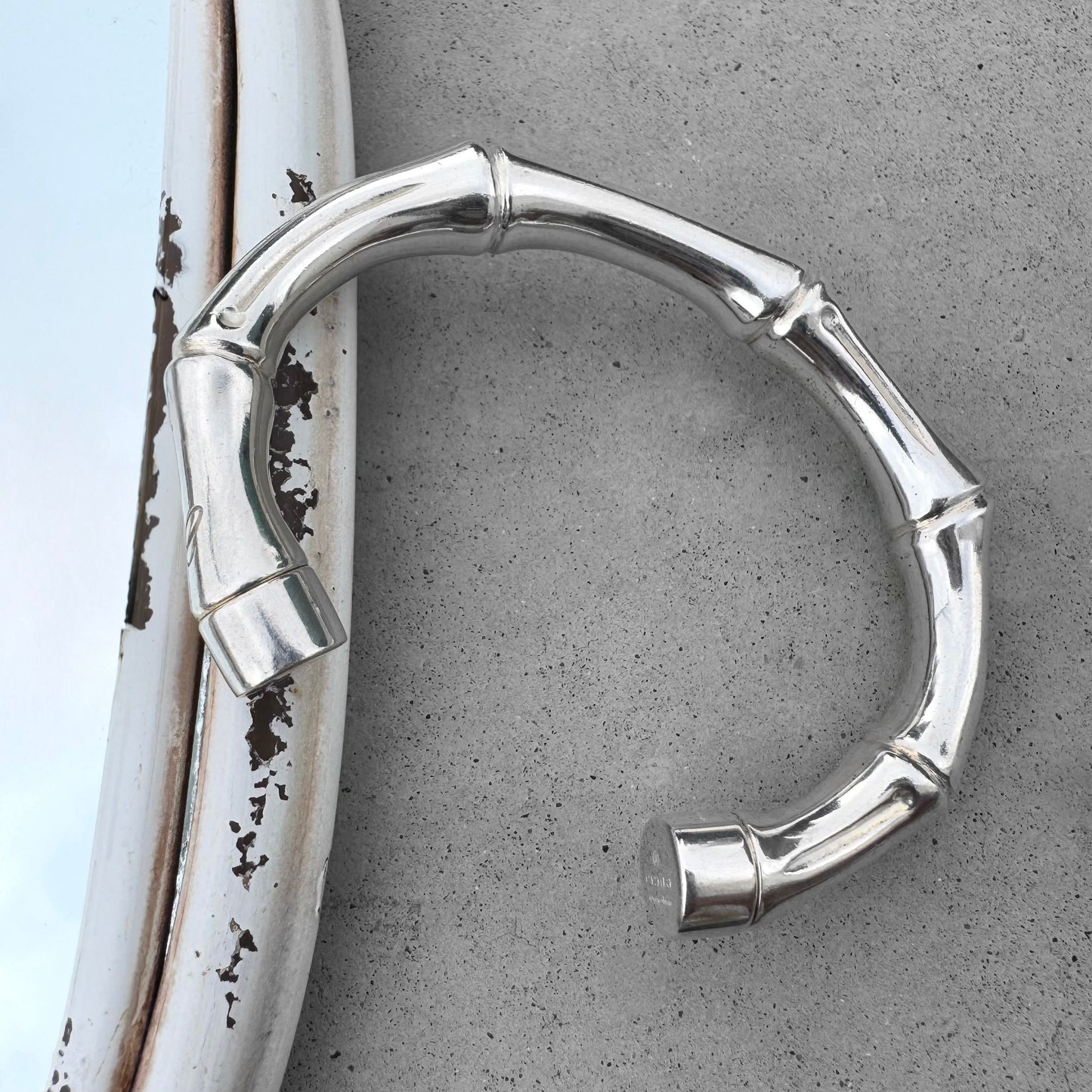 Gucci Sterling Silver Bamboo Cuff Bracelet