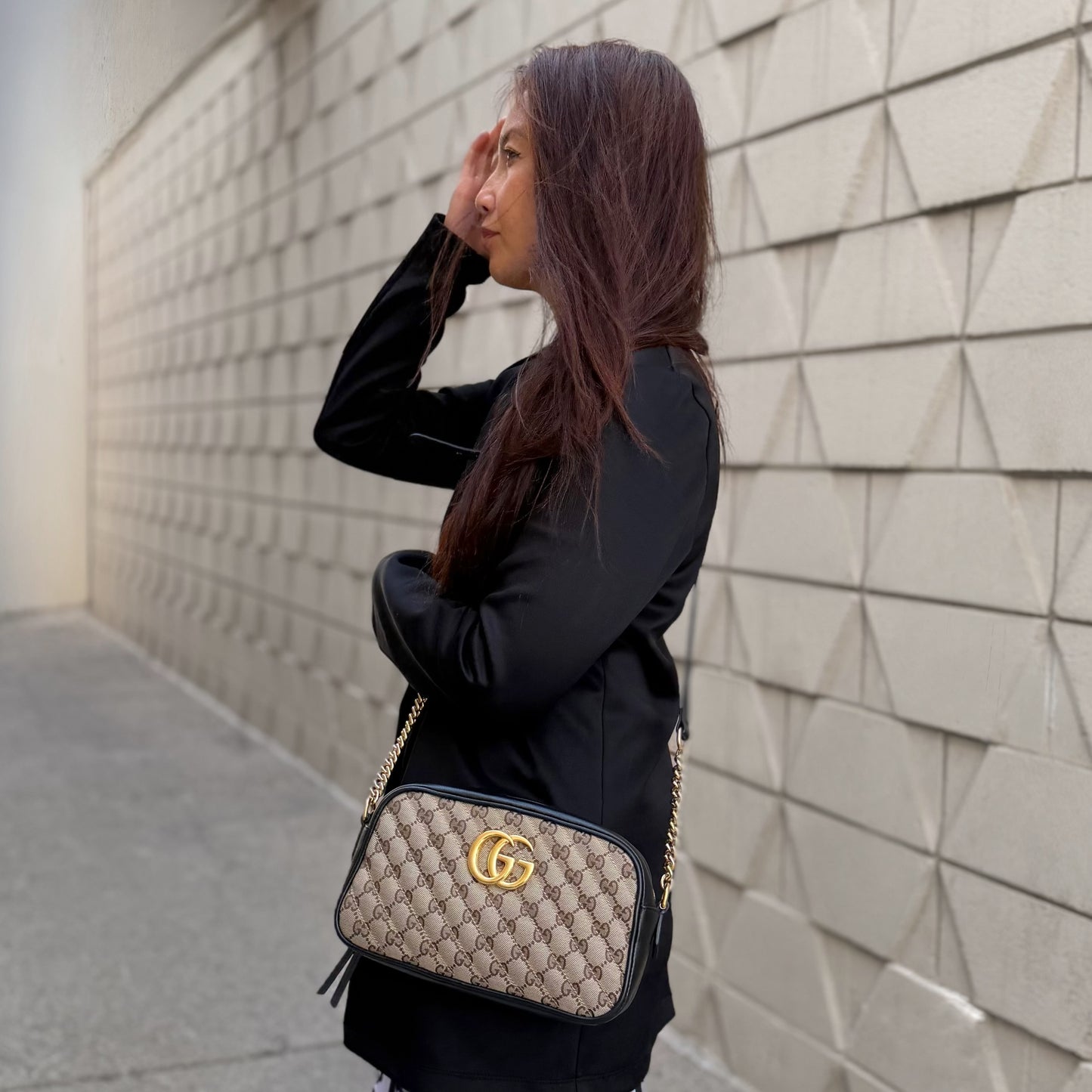 Gucci GG Canvas Marmont Small Camera Bag
