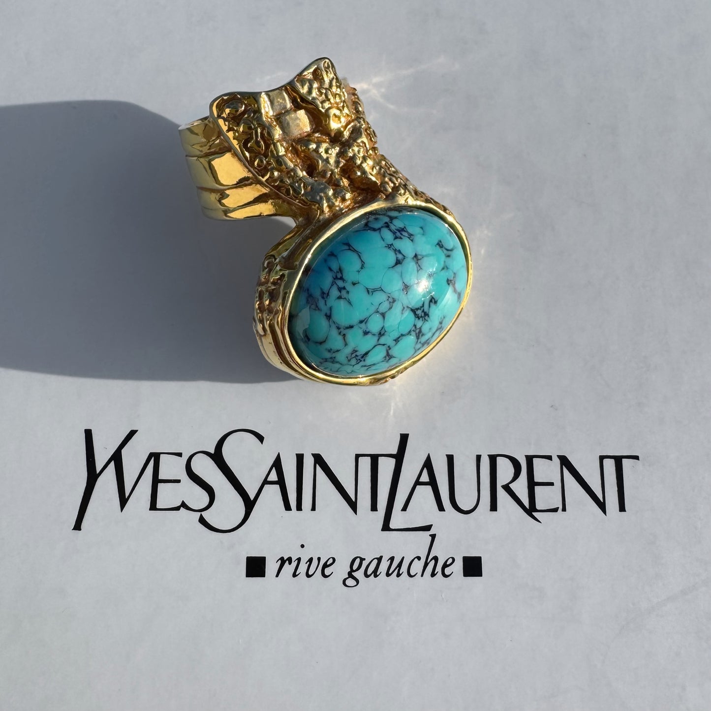 Yves Saint Laurent Arty Turquoise Cabochon Ring