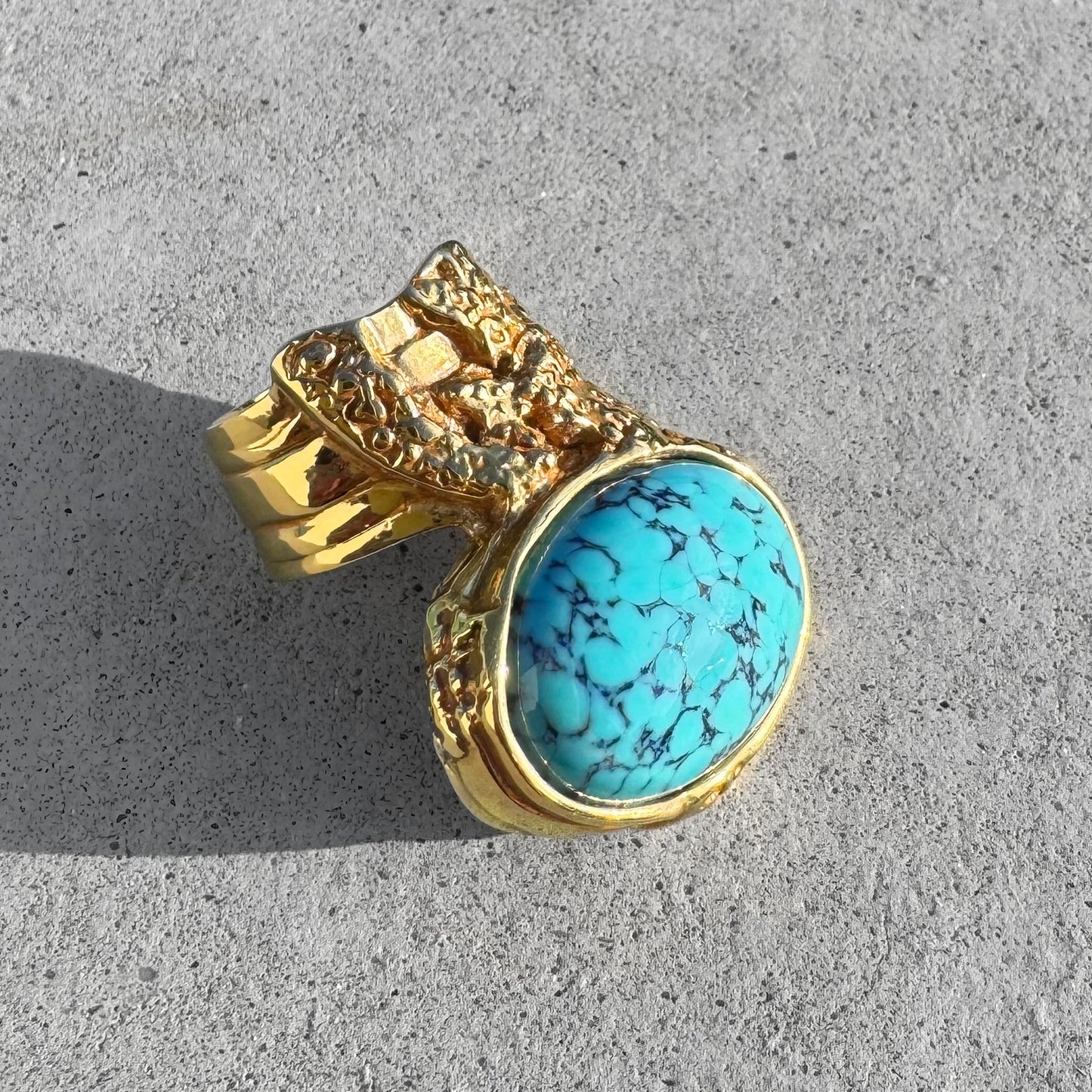 Yves Saint Laurent Arty Turquoise Cabochon Ring