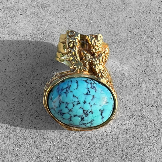 Yves Saint Laurent Arty Turquoise Cabochon Ring