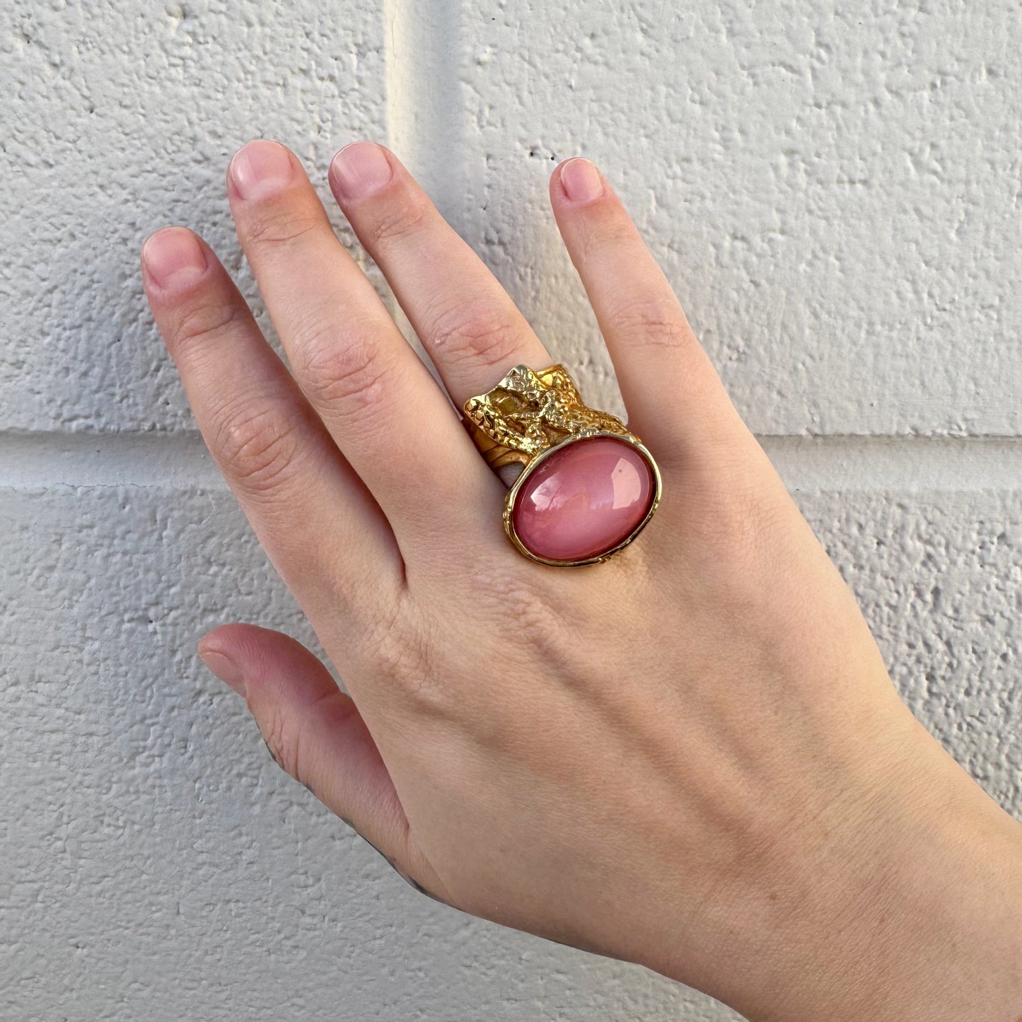Yves Saint Laurent Arty Pink Enamel Ring