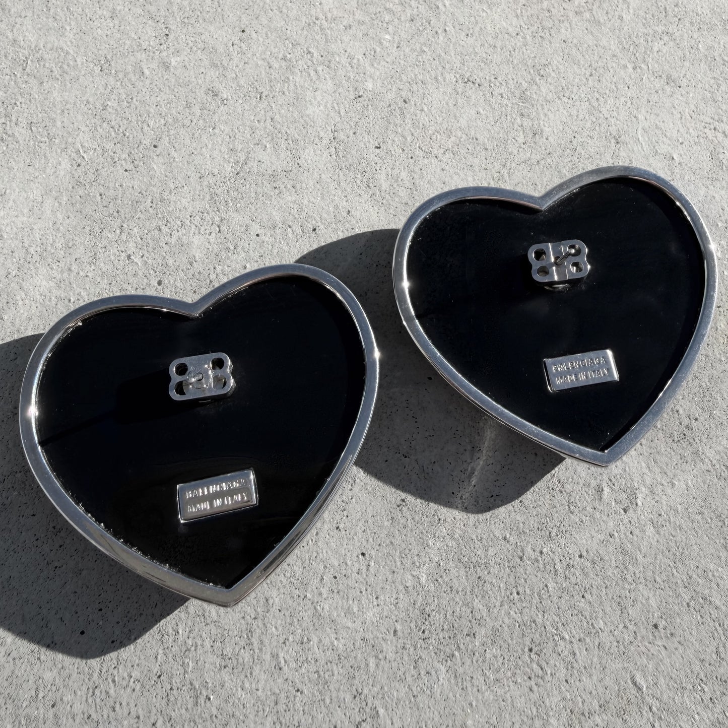 Balenciaga BB Heart Crystal Earrings