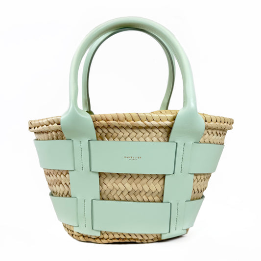 DeMellier Santorini Raffia Leather Tote Bag