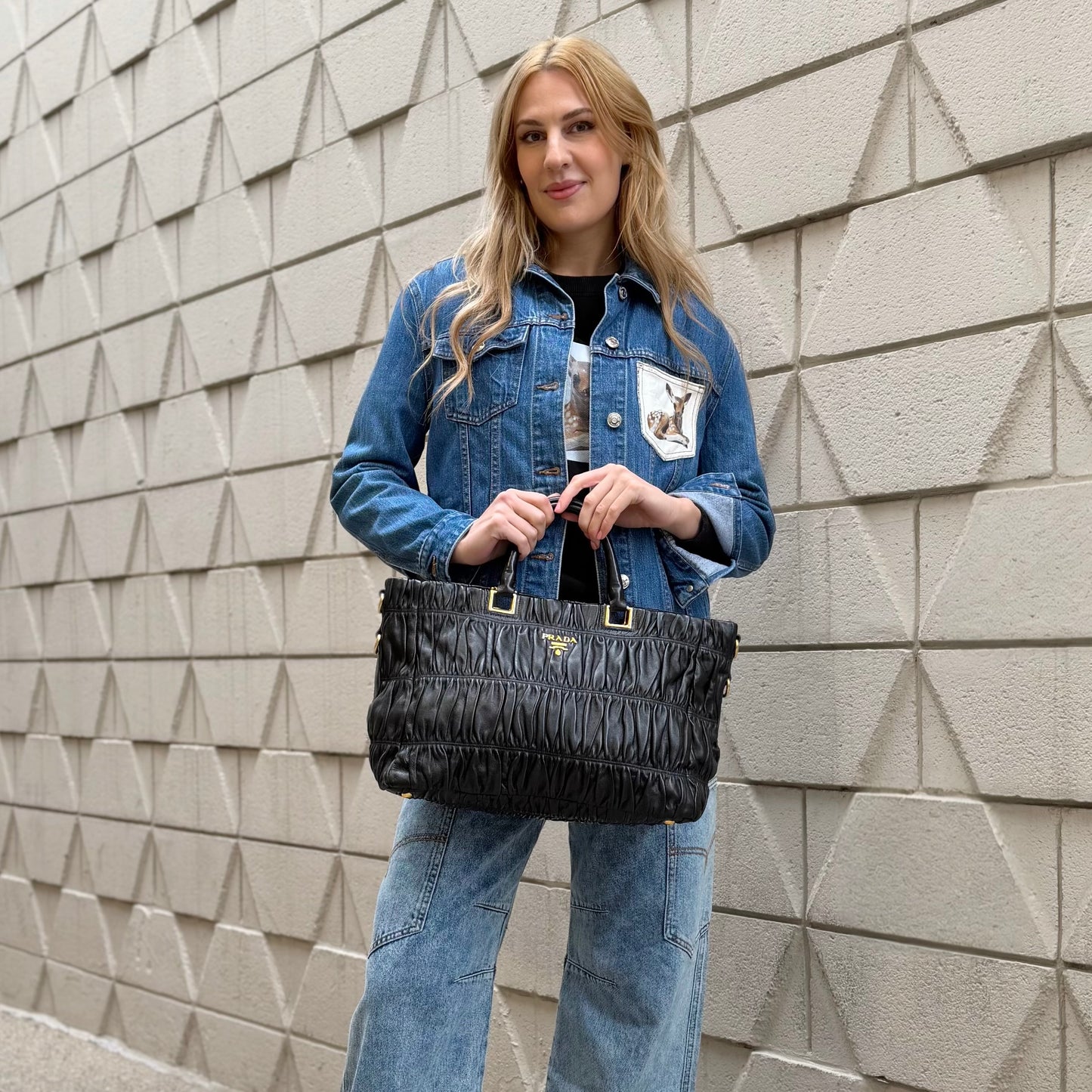 Prada Nappa Gaufre Leather Tote Bag
