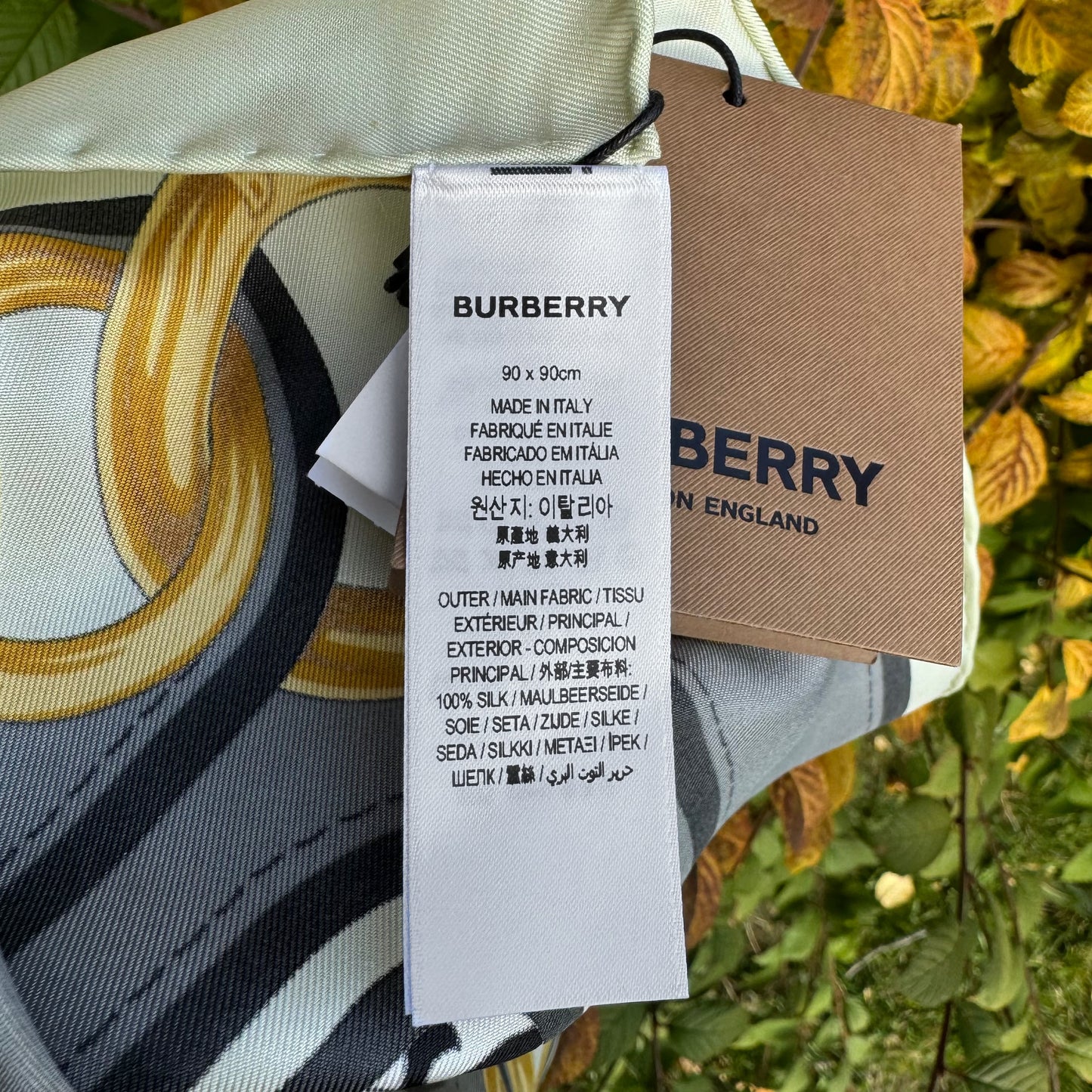 Burberry Montage Logo Silk Scarf