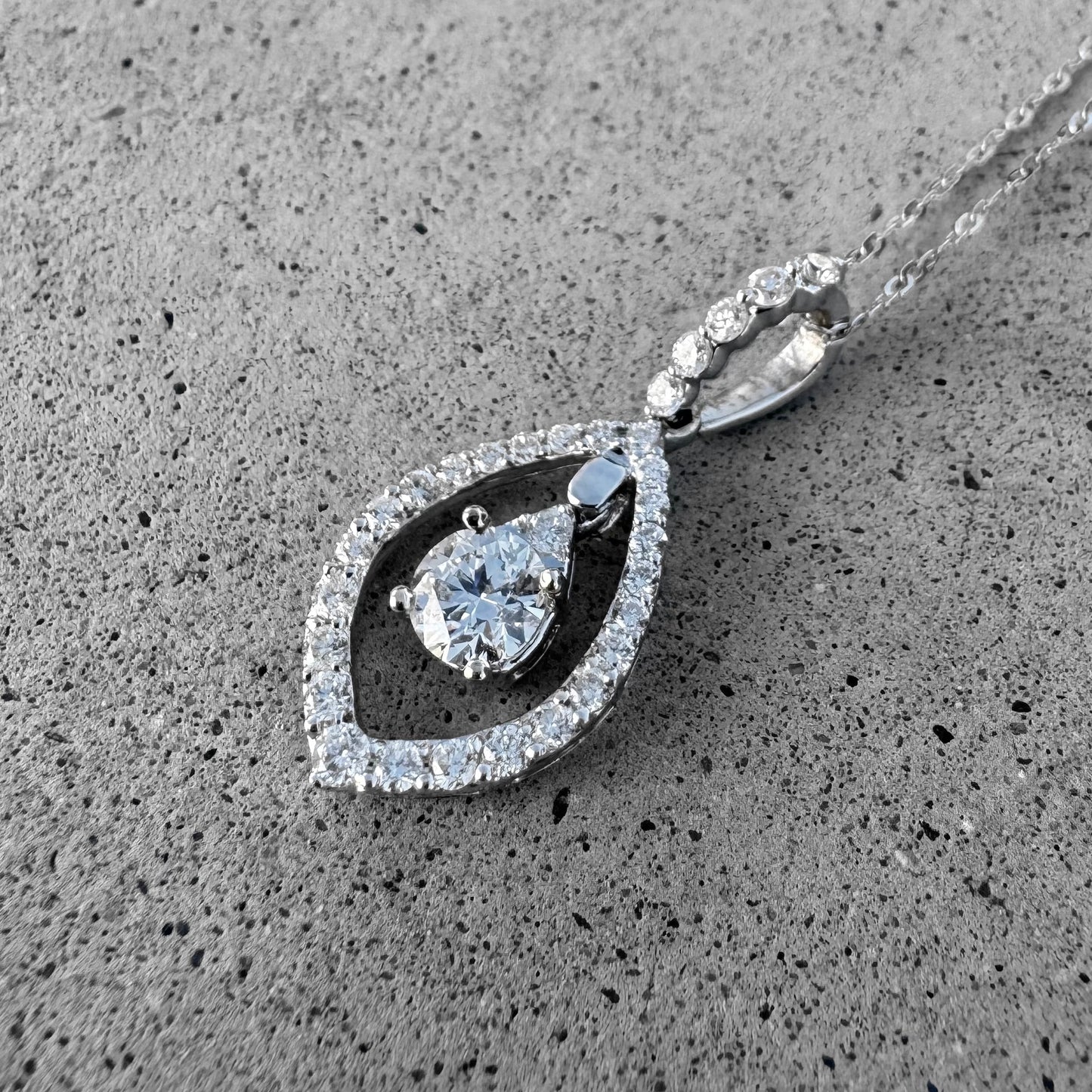 White Gold Diamond Pendant and Chain