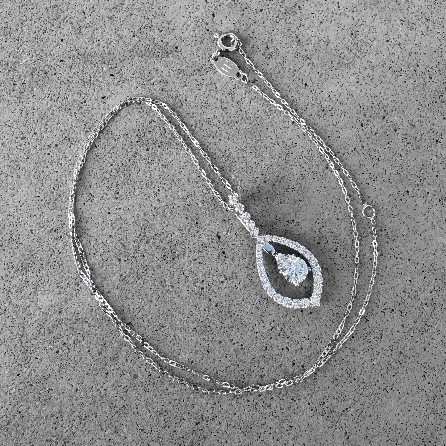 White Gold Diamond Pendant and Chain
