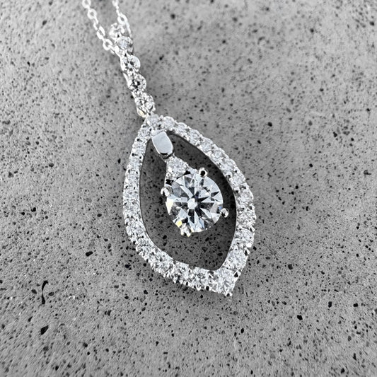 White Gold Diamond Pendant and Chain