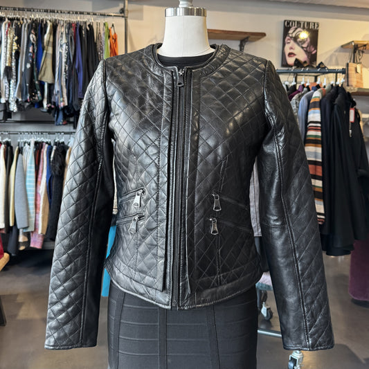 Andrew Marc Diamond Quilted Leather Jacket