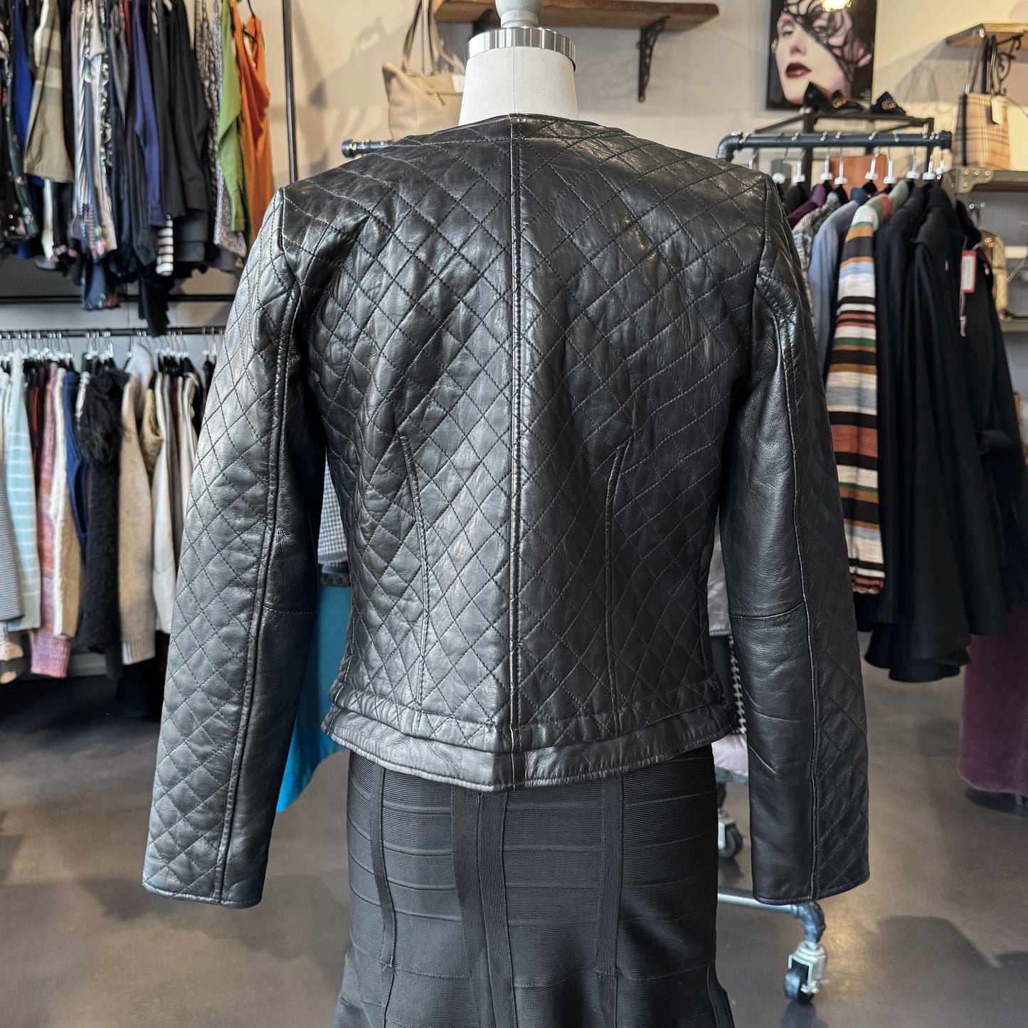 Andrew Marc Diamond Quilted Leather Jacket