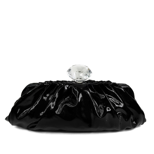 Chanel Patent Leather Diamond Lucite Clutch