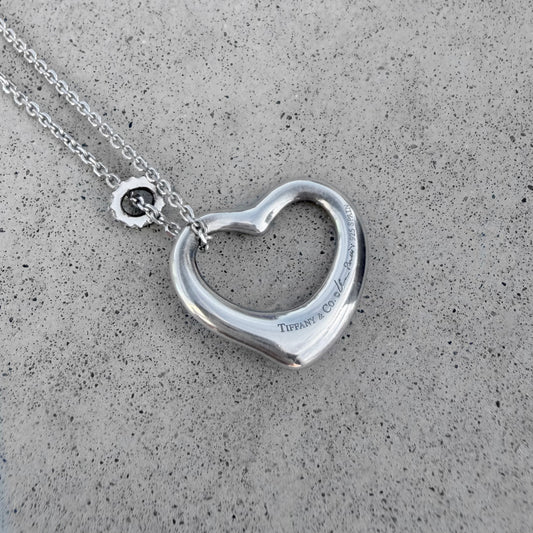 Tiffany & Co. Elsa Peretti Open Heart Pendant on Swarovski Chain