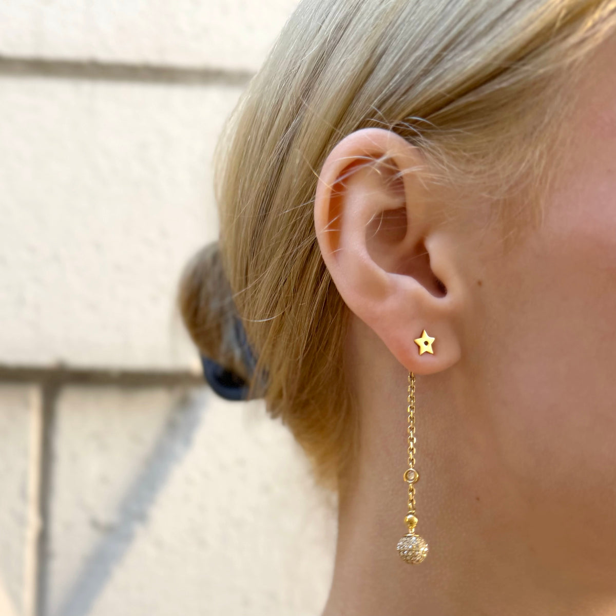 Christian Dior Crystal CD Star Drop Earrings