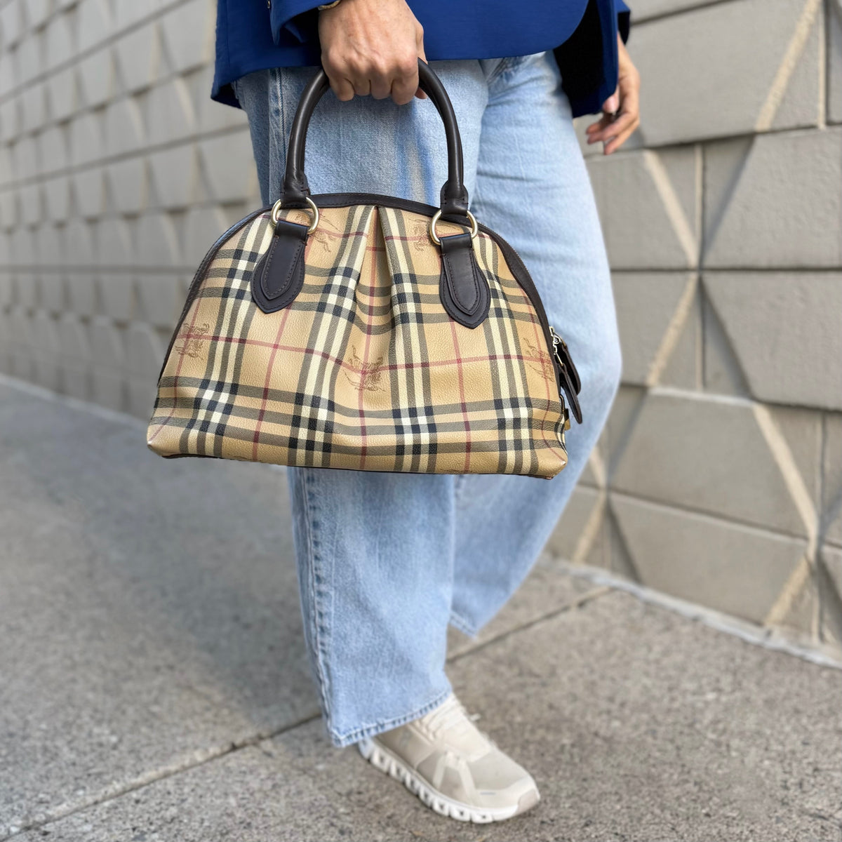 Burberry Haymarket Check Dome Top Handle Bag