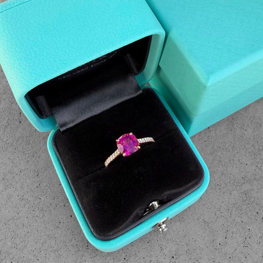 Tiffany & Co. Legacy Rose Gold Tourmaline Diamond Ring