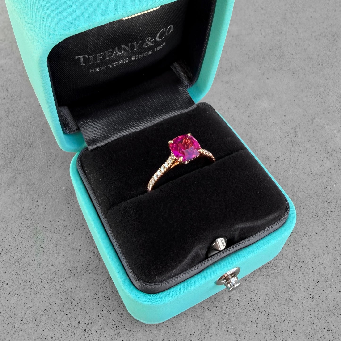 Tiffany & Co. Legacy Rose Gold Tourmaline Diamond Ring