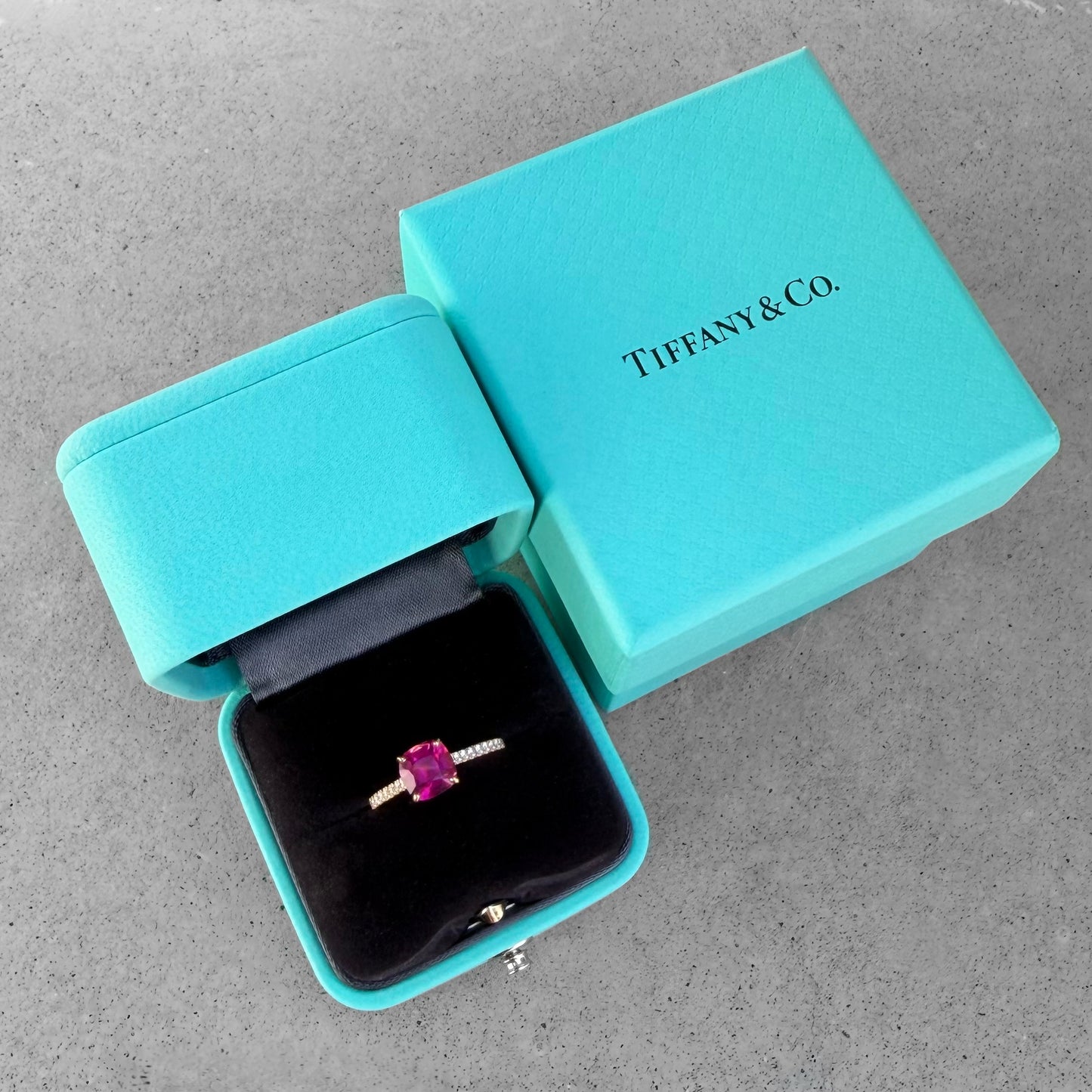 Tiffany & Co. Legacy Rose Gold Tourmaline Diamond Ring