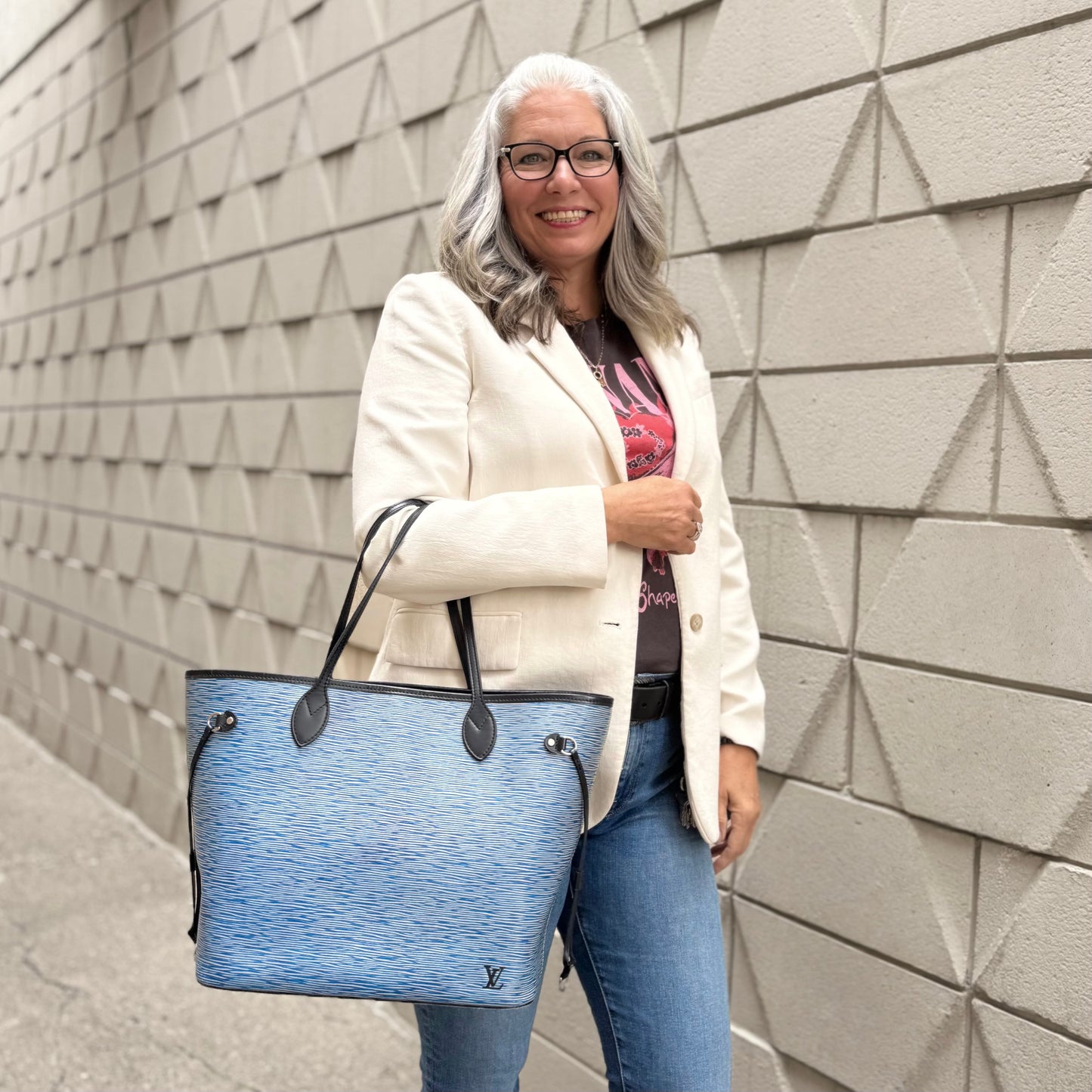 Louis Vuitton Limited Edition Neverful Epi Denim MM Bag