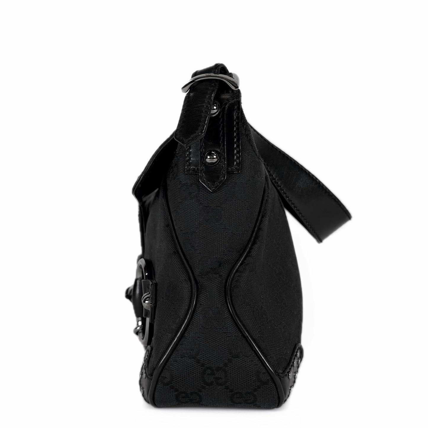 Gucci GG Monogram Horsebit Shoulder Bag