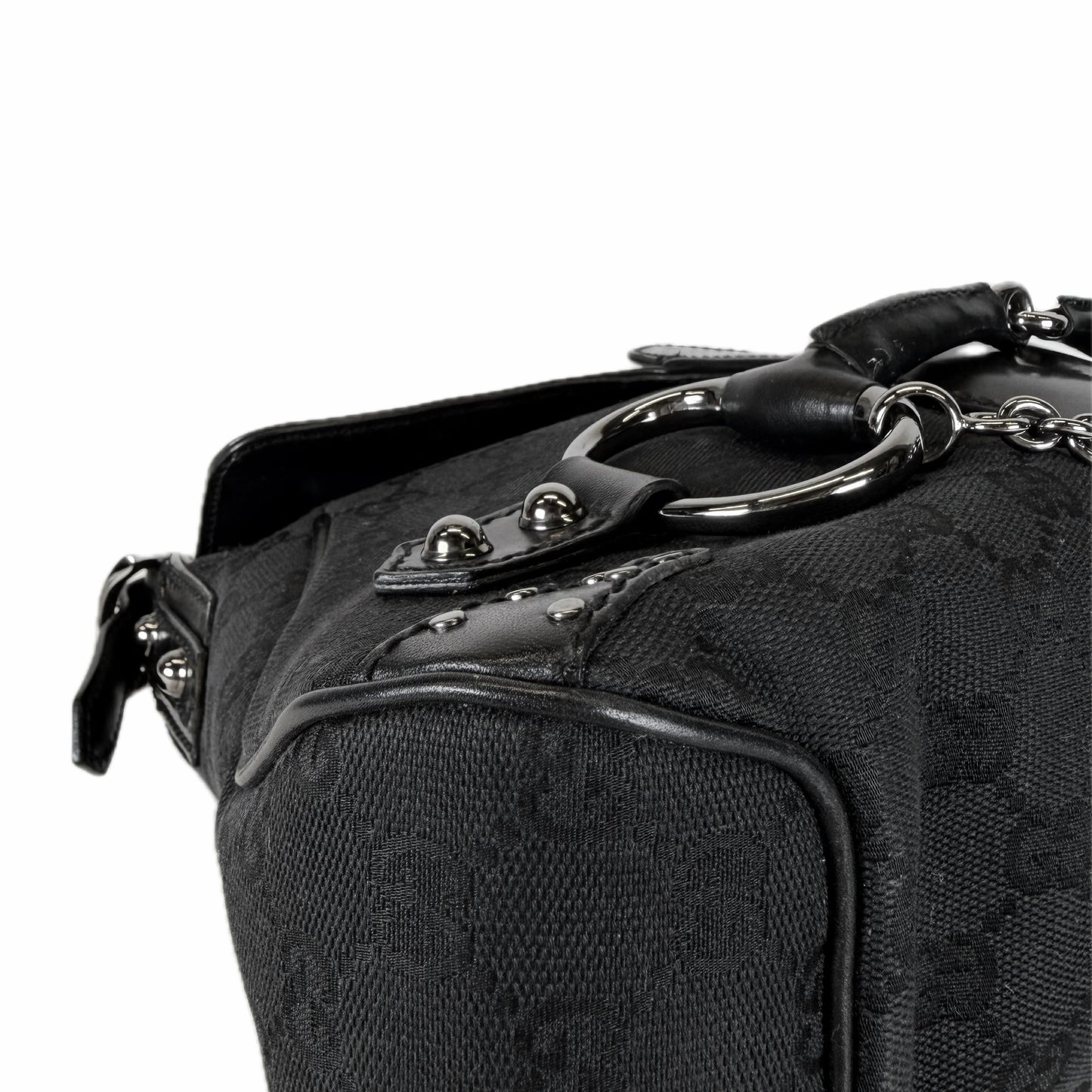 Gucci GG Monogram Horsebit Shoulder Bag