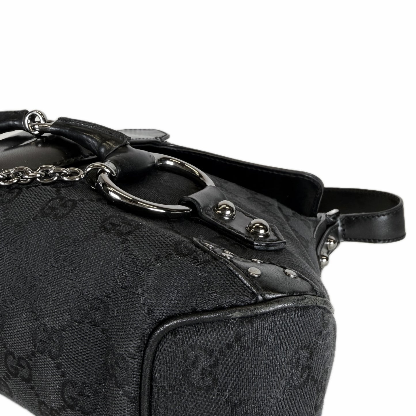 Gucci GG Monogram Horsebit Shoulder Bag
