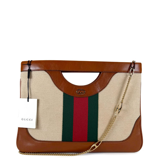 Gucci Canvas Vintage Large Shoulder Bag