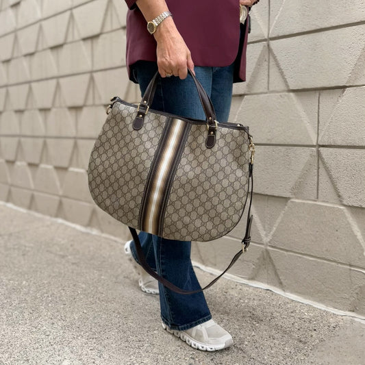 Gucci GG Supreme Full Moon Canvas Tote Bag