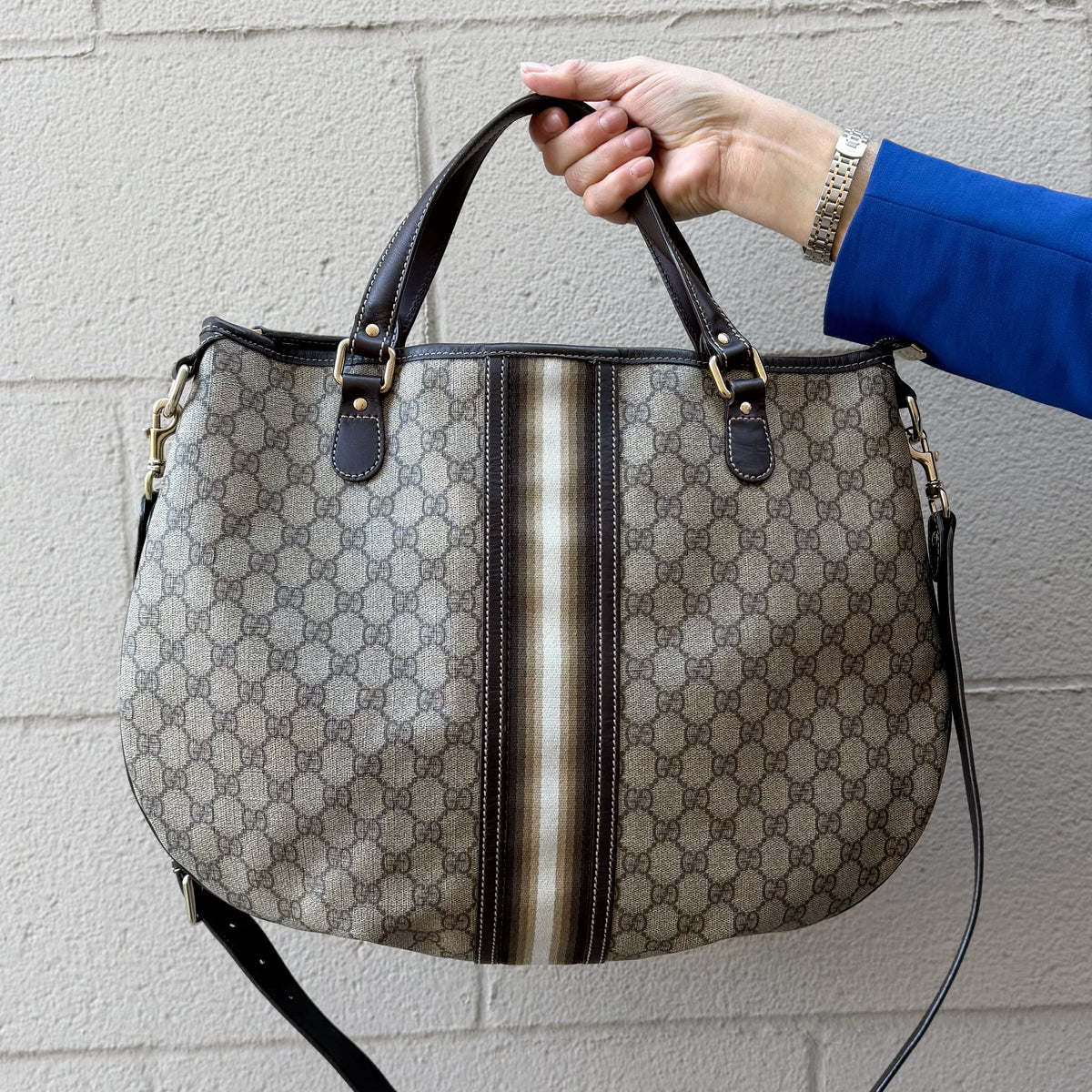 Gucci GG Supreme Full Moon Canvas Tote Bag