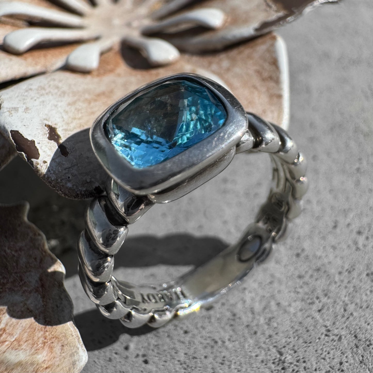 John Hardy Blue Topaz Sterling Silver Ring