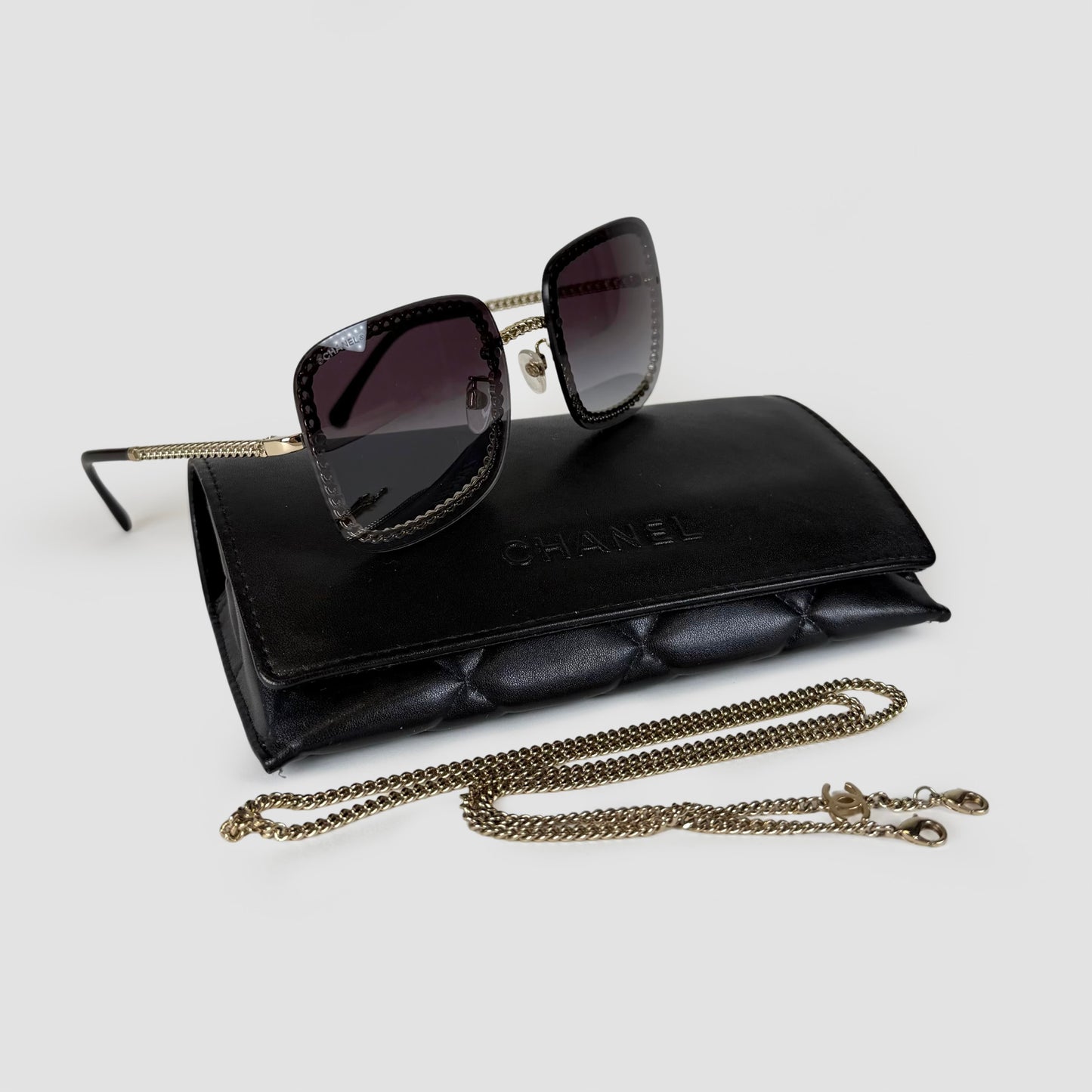 Chanel CC Chain Square Gradient Sunglasses