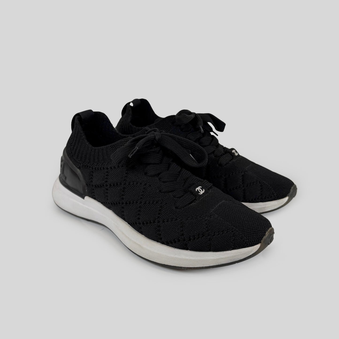 Chanel Knit CC Low-Top Sneakers