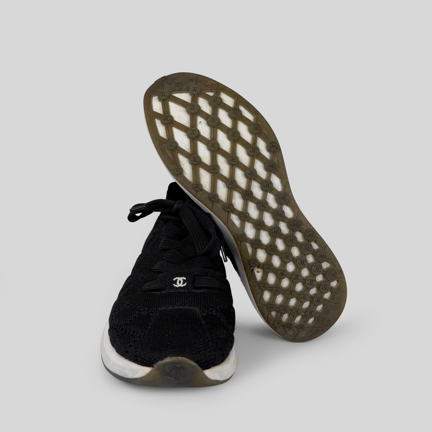 Chanel Knit CC Low-Top Sneakers