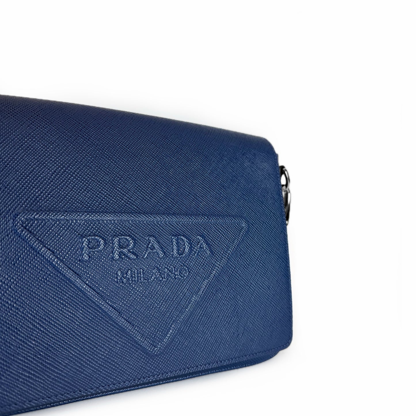 Prada Embossed Logo Saffiano Messenger Bag