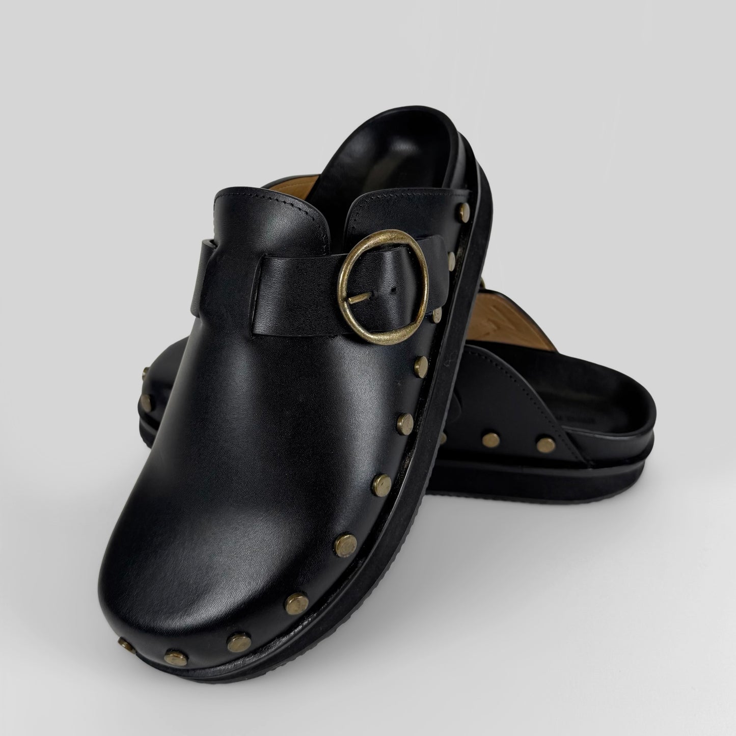 Isabel Marant Leather Buckle Clogs