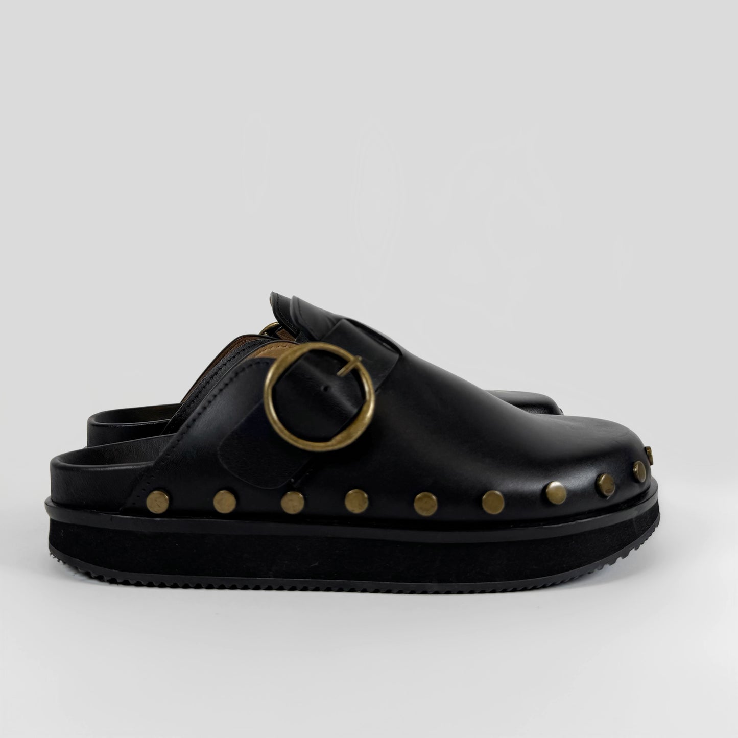 Isabel Marant Leather Buckle Clogs