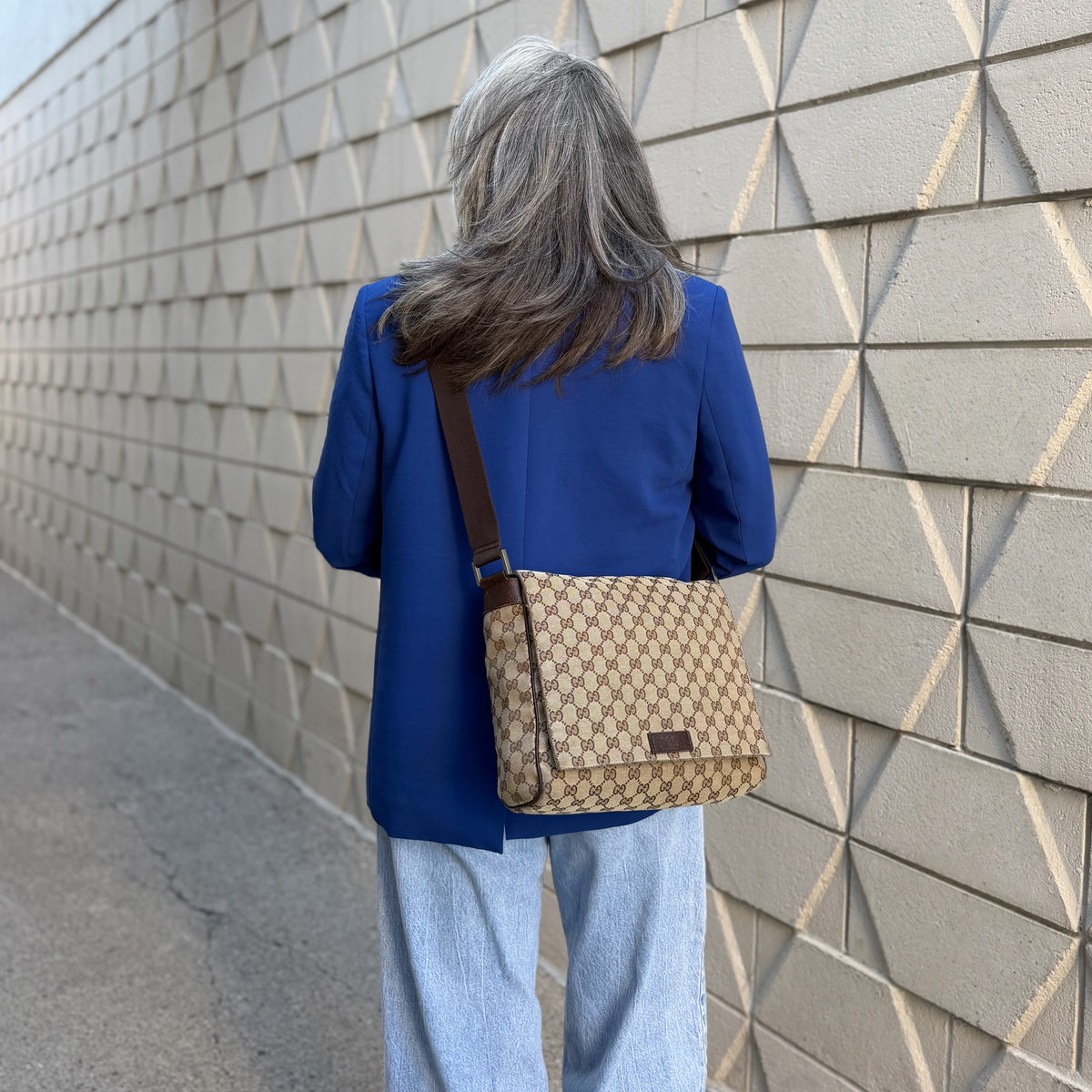Gucci GG Canvas Messenger Flap Bag