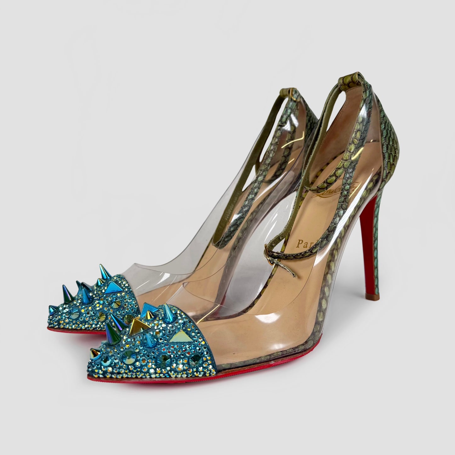 Christian Louboutin Just Picks Spike Snakeskin Pumps