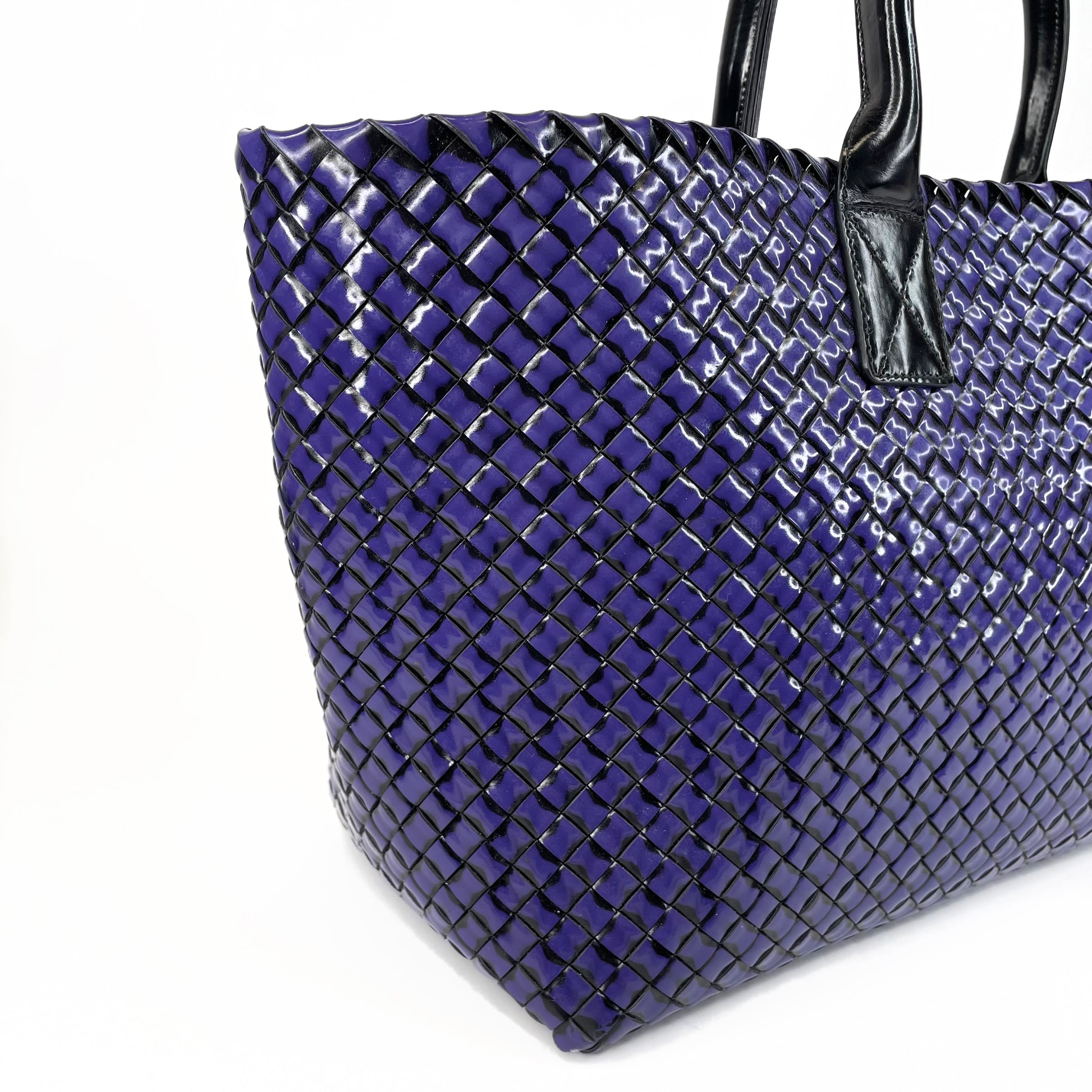 BOTTEGA VENETA Intrecciato Large Cabat Tote Handbag Purple Woven