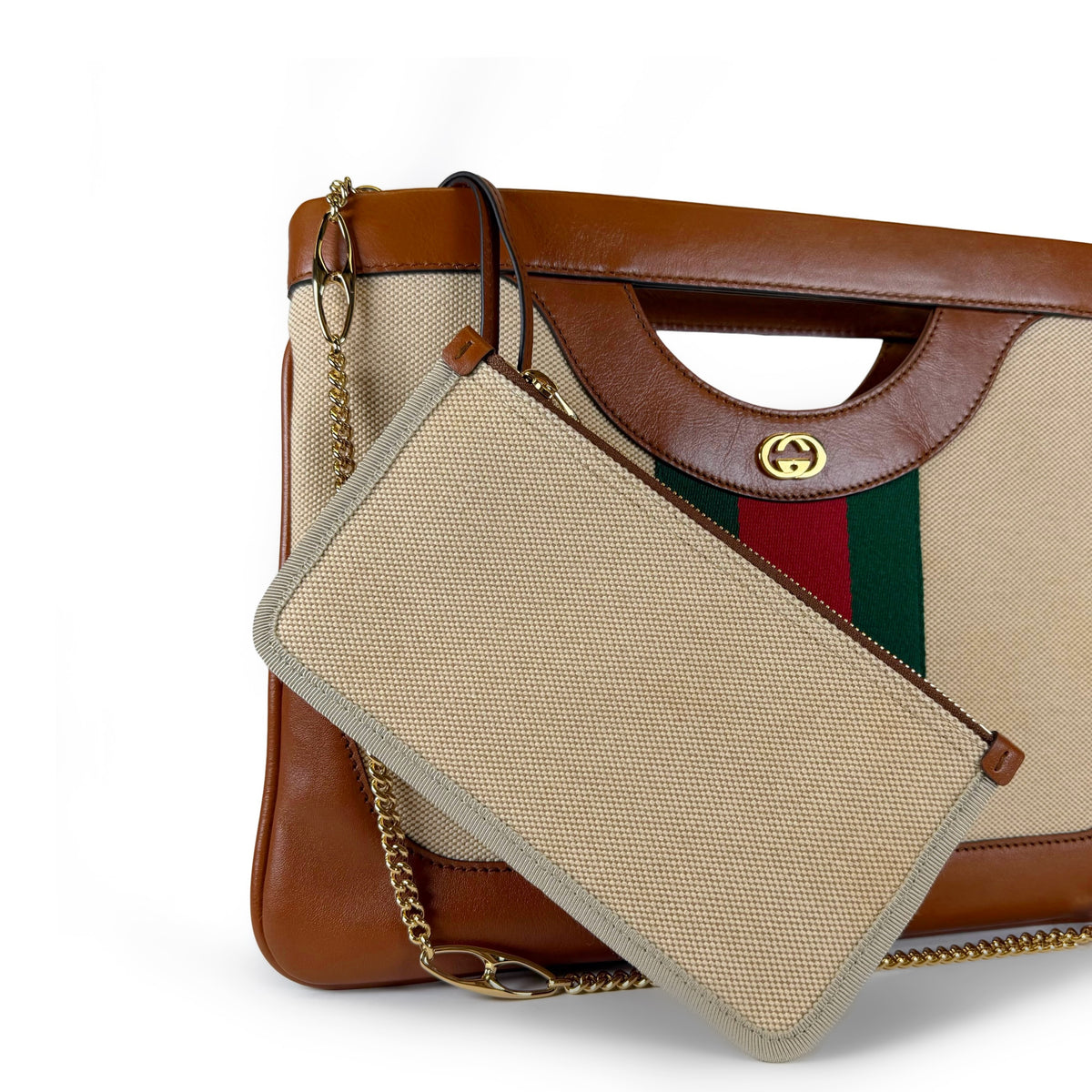 Gucci Canvas Vintage Large Shoulder Bag