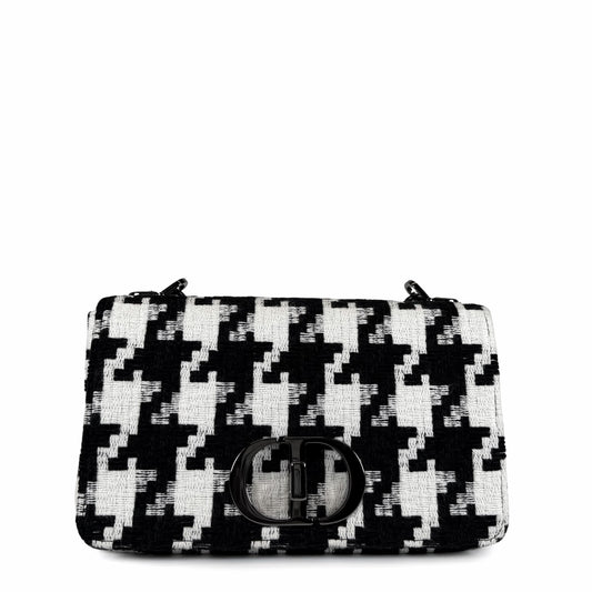 Christian Dior Houndstooth Caro Medium Shoulder Bag