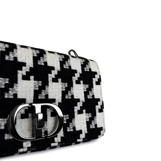 Christian Dior Houndstooth Caro Medium Shoulder Bag