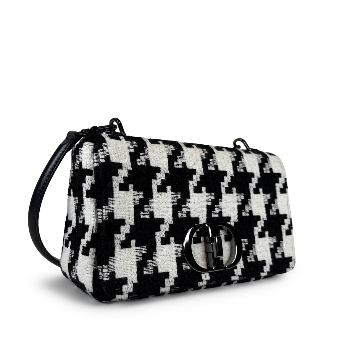 Christian Dior Houndstooth Caro Medium Shoulder Bag