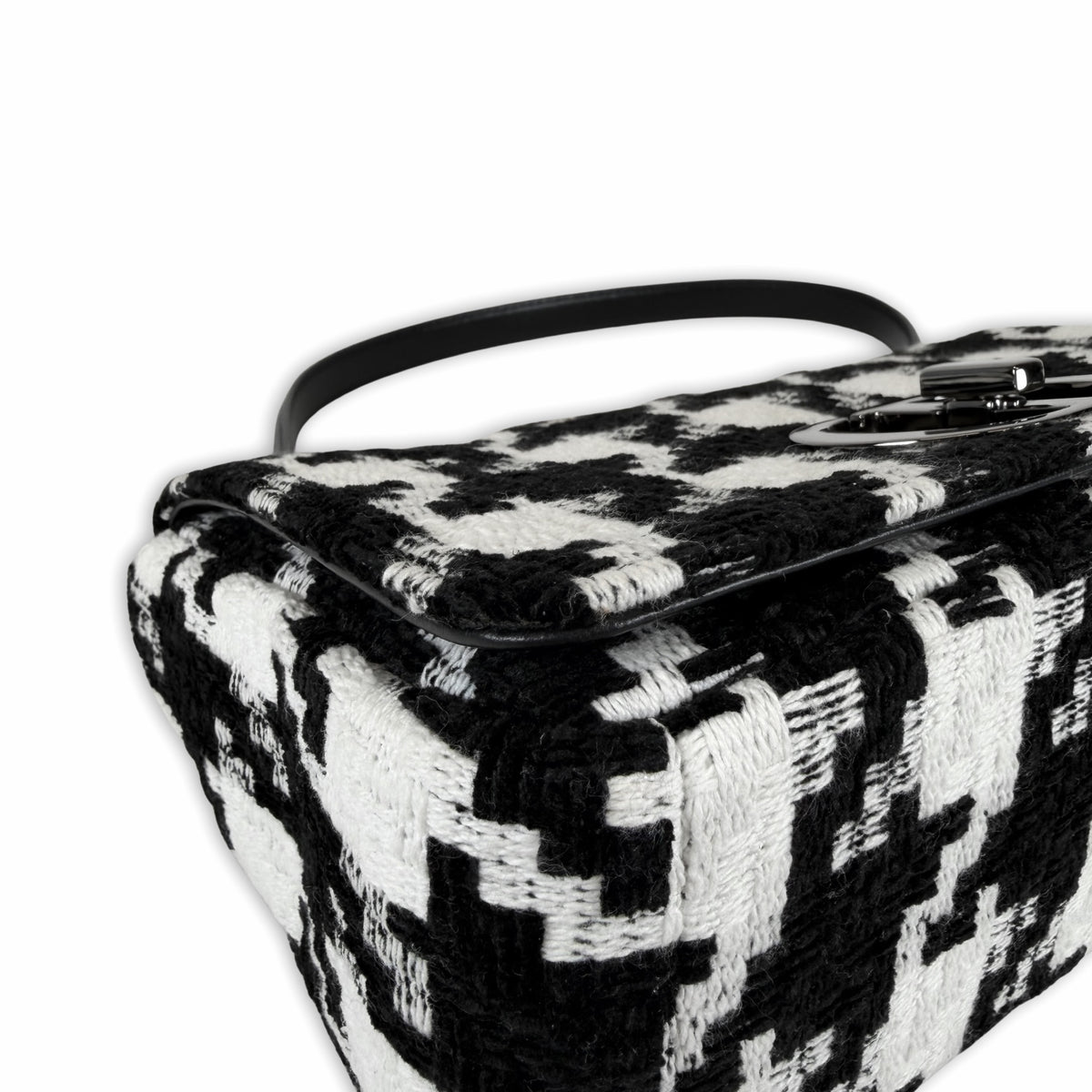 Christian Dior Houndstooth Caro Medium Shoulder Bag