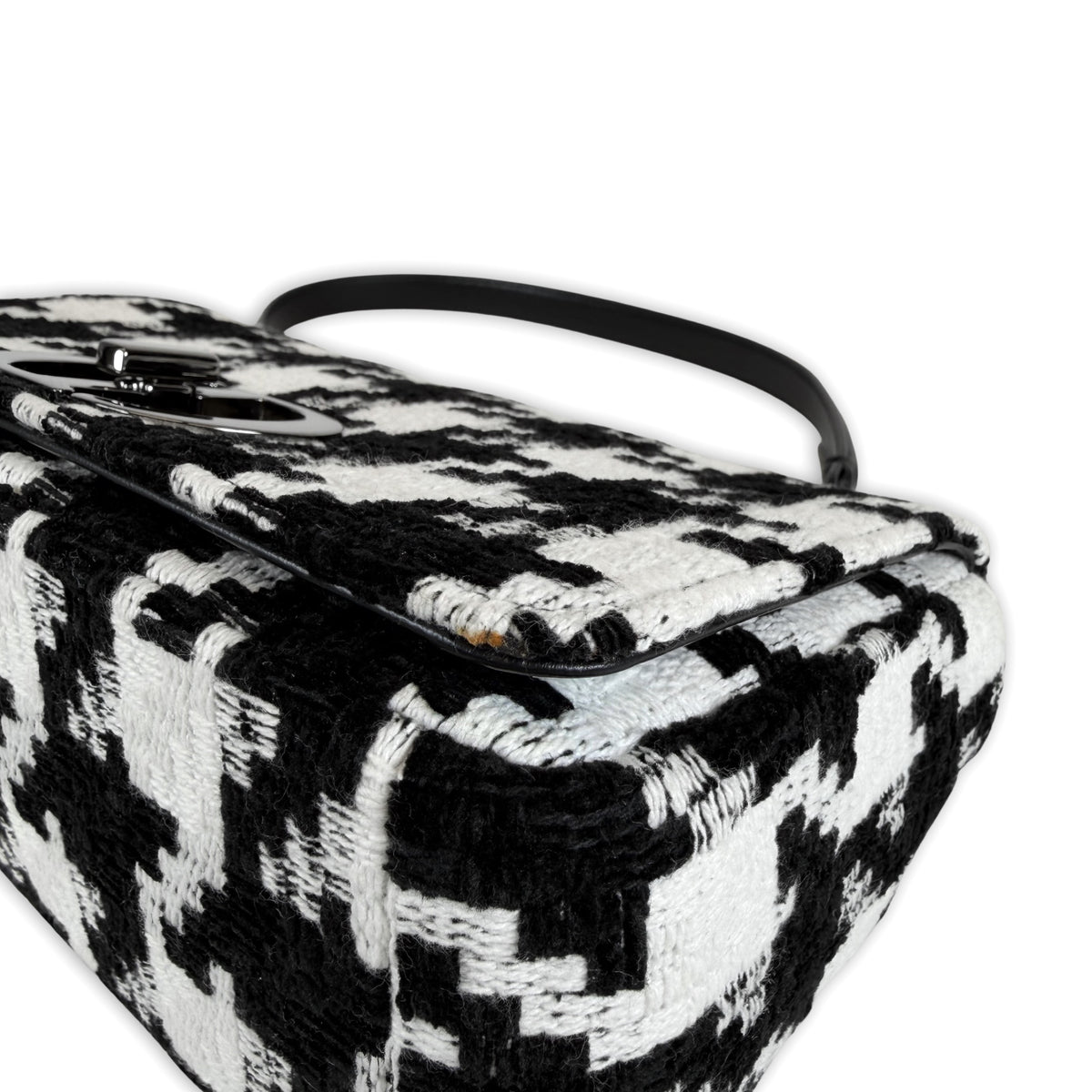 Christian Dior Houndstooth Caro Medium Shoulder Bag