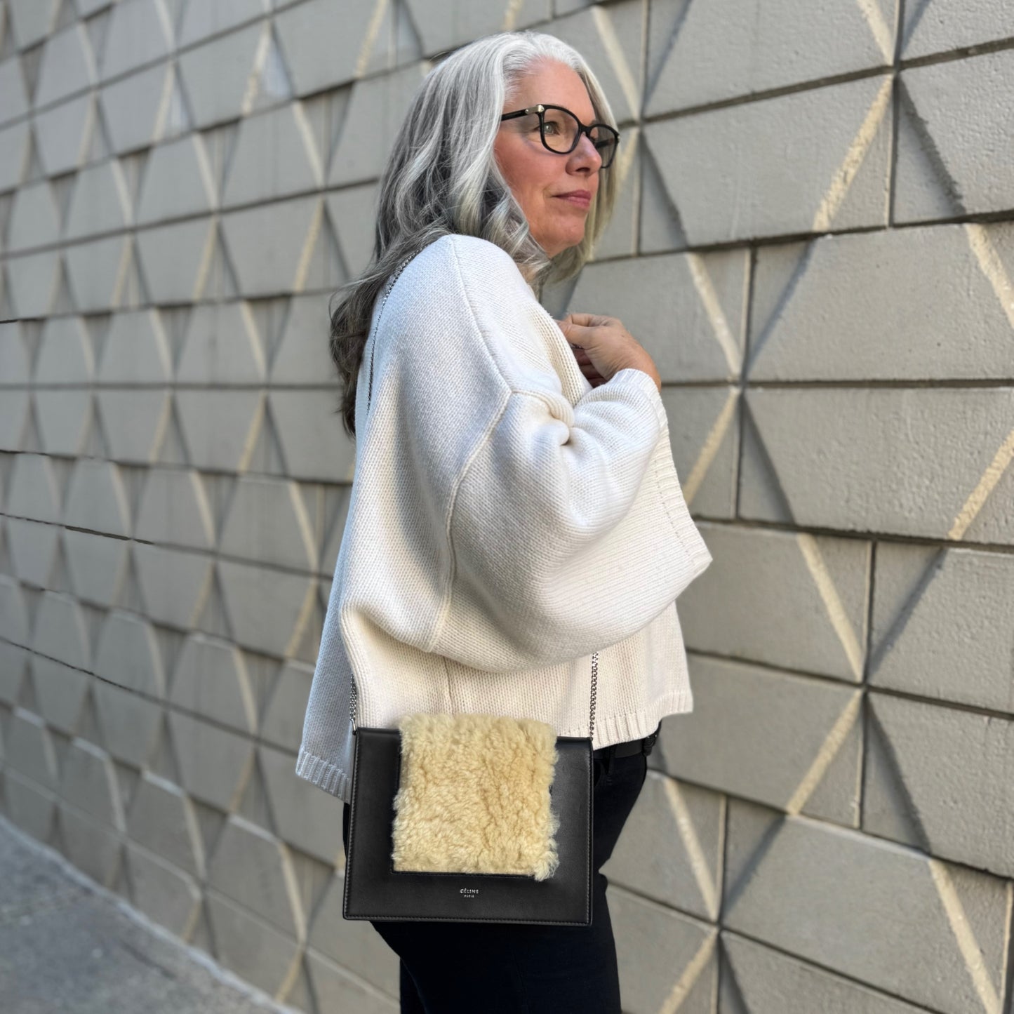 Celine Shearling Frame Bag
